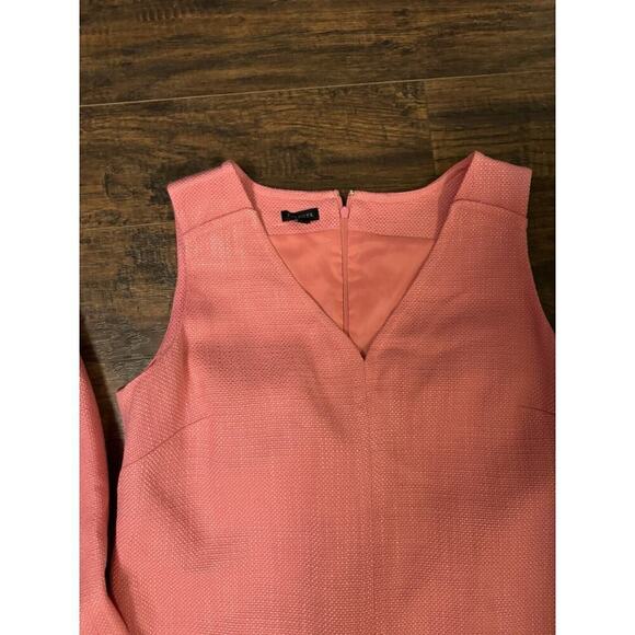 Talbots Pink 2pc Suit Sleeveless Shift Dress Sz:12 & Blazer Sz:10 - Picture 4 of 12